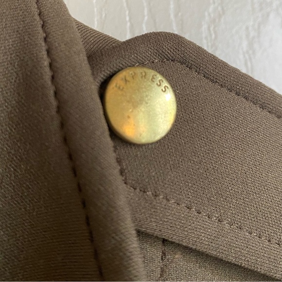 Women’s Express dressy military style jacket with gold accents in green size M - Picture 6 of 12
